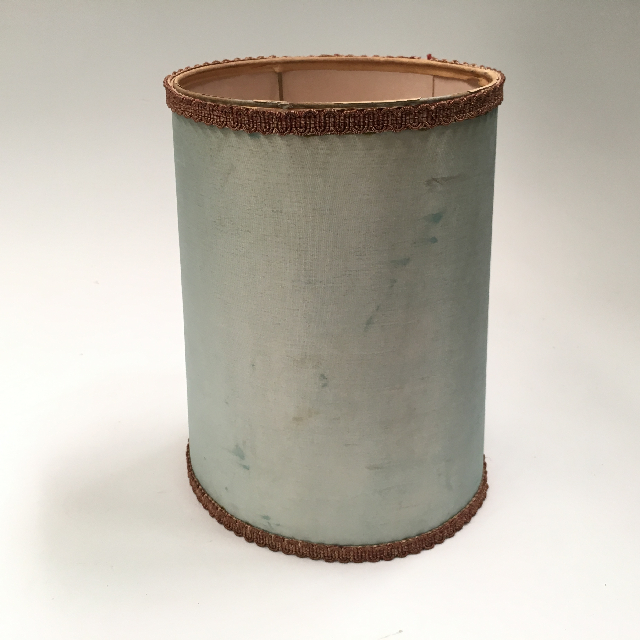 LAMPSHADE, 1950s 60s (Medium) - Pale Blue w Gold Trim